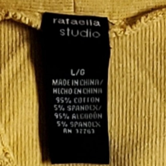 Rafaella Studio yellow long sleeve v-neck top sz L - Picture 12 of 14